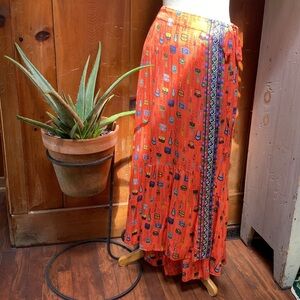 NWT Emily Lovelock Wrap Print Maxi Skirt
